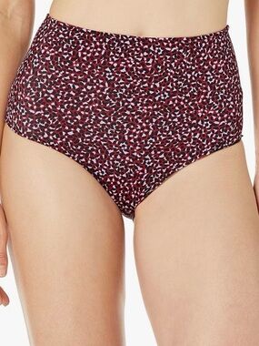 Amazon Essentials High Waist Bikini Bottoms Swimsuit Sz S Brick Red Leopard NWOT